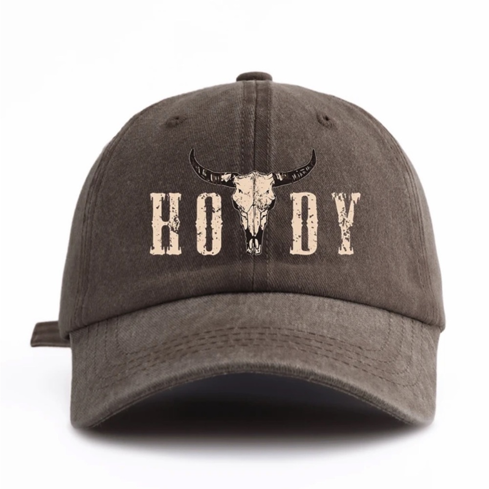 HOWDY Brown Baseball Cap